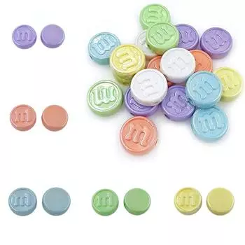 Бусины-подвески, подвески, акрил, 10 шт., материал, буква М, плоские круглые бусины, УФ-цвет, креативное изготовление браслетов, сплющенные, сделай сам, ювелирные аксессуары зелёный