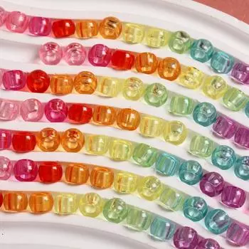Бусины пони, аксессуары для волос, браслеты, 20 шт., 5,5 мм x 8,5 мм, акриловые бусины-разделители, изготовление ювелирных изделий для рукоделия, аксессуары для подвесок