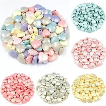 Бусины-разделители акриловые однотонные для изготовления ювелирных изделий DIY цветные в форме сердца любви 11 мм ожерелья принадлежности для браслетов 20 шт./пакет светло-желтого