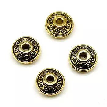 Бусины-разделители антикварного золотого цвета с маленькими отверстиями, 6х6х3 мм, брендовые: WYISYWG 40 штук ювелирных изделий