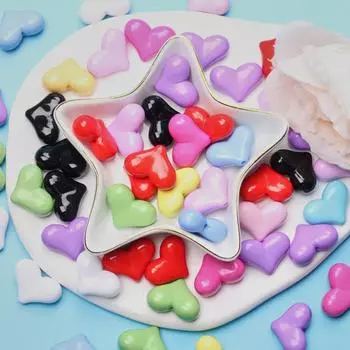 Бусины-разделители Красочный браслет, ожерелье, аксессуары ручной работы, свободные для изготовления ювелирных изделий, большие 17 мм * 22 мм, акрил, форма сердца «сделай сам», 10 шт., инструменты 10Pcs разноцветный