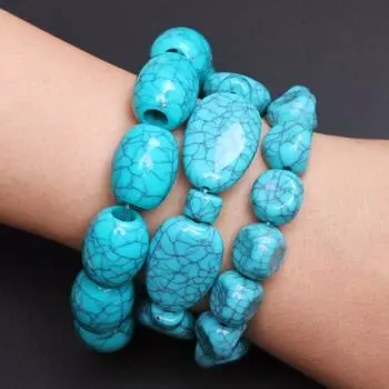 Бусины-разделители, плоские бусины, имитация бирюзы, товары для рукоделия, подвески, материал для бисера, 8,5-27 мм, нестандартное ожерелье, большое количество, самодельные бочкообразные бусины Round Flat 8.5mm 100Pcs