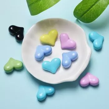 Бусины-разделители ручной работы, красочные фурнитура для изготовления ювелирных изделий, свободные 17 мм * 22 мм, DIY браслет в форме сердца, ожерелье, акрил ярких цветов, большие 10 шт. 10Pcs разноцветный