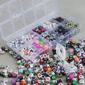 Бусины-разделители с буквами для мальчиков и девочек, 2 м, свободный детский набор с кабелем для брелка