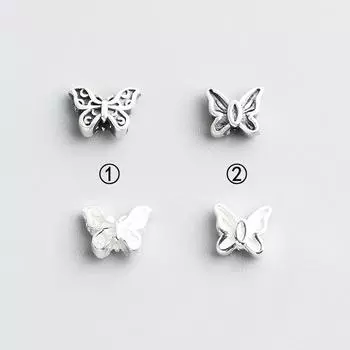 Бусины-разделители в виде тайских бабочек из стерлингового серебра S925 ручной работы для самостоятельного изготовления ожерелий или браслетов 2