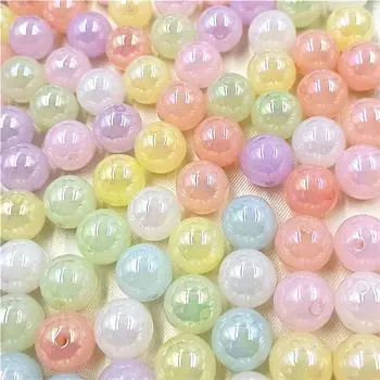 Бусины россыпью 10 шт. 16 мм ослепительно-цветные желейные круглые акриловые DIY ювелирные аксессуары мода для браслета сережек материал для изготовления бисерных аксессуаров шампанского