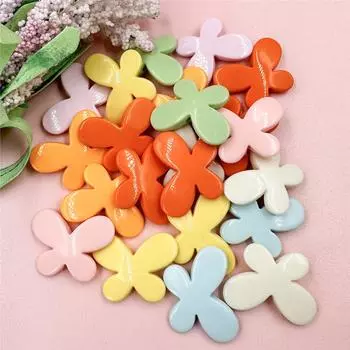 Бусины россыпью 21,5 x 29,2 мм DIY телефонная цепочка бусина макарон материал серьги аксессуары 20 шт акриловые бусины ручной работы кремовые бабочки синий