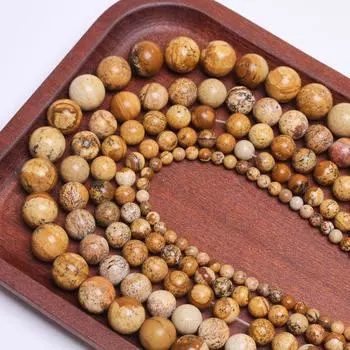 Бусины россыпью 4/6/8/10/12 мм 40-15 шт. круглые ожерелья фото яшма натуральный камень аксессуары для изготовления ювелирных изделий бусины своими руками 4mm 40Pcs