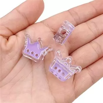 Бусины россыпью DIY прозрачные для изготовления браслета, ожерелья, материала для изготовления короны, ювелирных изделий ручной работы, аксессуаров, акрила, 5 шт., капельного масла, мода фиолетовый