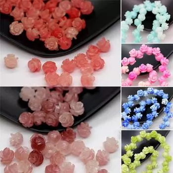 Бусины россыпью для изготовления ювелирных изделий, браслета, ожерелья, бусины-разделители из ракушек, 20 шт./лот, 6 мм, роза