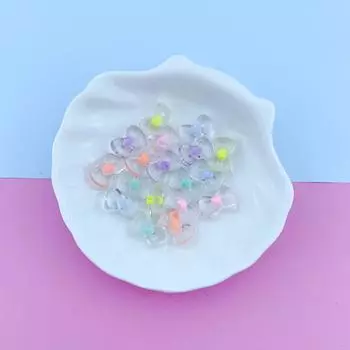 Бусины россыпью, материалы для бисероплетения, 10 шт., ювелирные изделия ручной работы, прозрачные, изготовленные своими руками, бусины в форме сердца для изготовления ювелирных изделий, акрил жёлтый