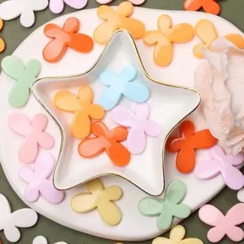 Бусины россыпью ручной работы кремовые бабочки бусины материал макарон 20 шт. акриловые телефонные цепочки бусины серьги аксессуары 21,5 x 29,2 мм DIY оранжевый