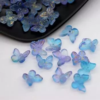 Бусины россыпью ручной работы Материал стекло стереоскопическое 50 шт 11 мм кулон бабочка изготовление ювелирных изделий градиентный цвет 3