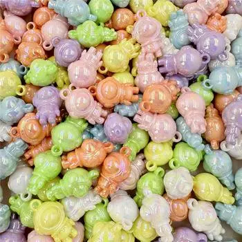 Бусины ручной работы 32 мм, акриловые ювелирные аксессуары, 7 шт., модный космонавт, сделай сам циан