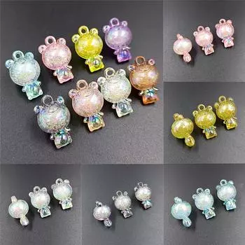 Бусины ручной работы, разноцветные пузыри, ожерелье, серьги, браслет, акриловые 3 шт., модные подвески, подвеска для изготовления ювелирных изделий, милая вишня 14*23mm 3Pcs оранжевый