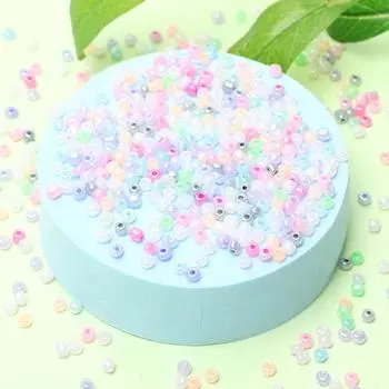 Бусины ручной работы с круглым отверстием, бисер, браслет, изготовление ювелирных изделий, ожерелье кремового цвета, ручная работа, около 1000 шт., бусины «сделай сам», конфеты, аксессуары для рукоделия 1000Pcs разноцветный