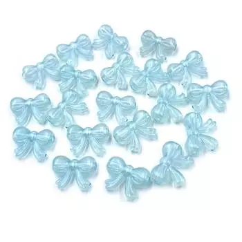 Бусины с бантом Свободные бусины Бусины в виде сердца с вертикальным отверстием Бусины для изготовления ювелирных изделий Бусины с бантом с горизонтальным отверстием 10 шт. Флуоресцентные цветные бусины Bowknot синий