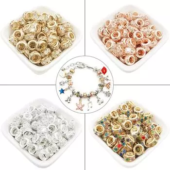 Бусины с большим расстоянием между отверстиями, креативные 5 шт., ювелирные аксессуары, модный браслет из бисера «сделай сам», аксессуары для сверла в горошек