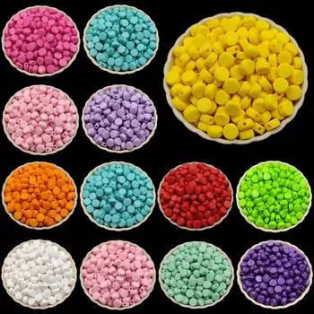 Бусины с одним отверстием, ожерелье, браслет, изготовление ювелирных изделий, оптовая продажа, подвеска, свободные бусины, сделай сам, 50 шт., 4*7 мм, яркие цвета светло-фиолетовый