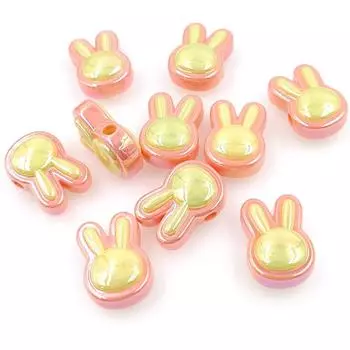 Бусины с УФ-покрытием, ослепительные, акриловые, сделай сам, кролик, модный материал, браслет, ожерелье, изготовление, два цвета, 5 шт., ювелирные аксессуары, бисерные бусины