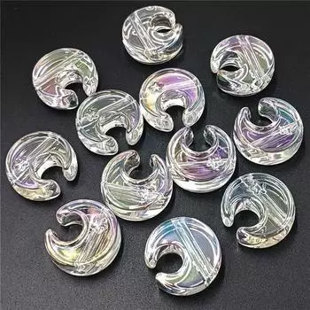 Бусины с УФ-покрытием, ювелирные изделия своими руками, аксессуары, ожерелье ручной работы со звездой и луной, 5 шт., 24 мм, креативный прозрачный материал браслета жёлтый