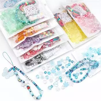 Бусины серии «сделай сам» в стиле барокко, мягкие керамические бусины, цепочка для телефона, набор для изготовления ювелирных изделий, браслет, ожерелье «сделай сам» чёрный