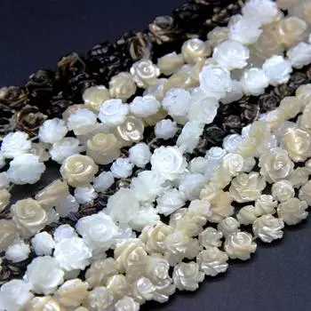 Бусины-шармы из перламутра, резные цветочные подвески из ракушек для изготовления ювелирных изделий 6mm белый