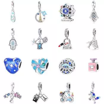 Бусины-шармы из стерлингового серебра 925 пробы