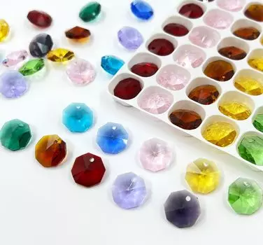 Бусины Sky Voyage Octagon Suncatcher Octagon Parts 14 мм 1 отверстие 100 штук Материал деталей (красочный)