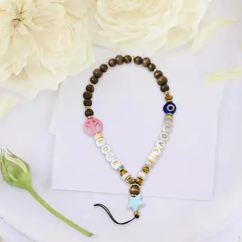 Бусины телефон цепочка ремешок подвеска шнурок модный аксессуар милый запястье Brown