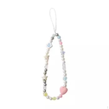 Бусины телефон шнурок милый браслет брелок сумка кулон украшение ремешок на запястье Pink Bow