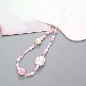 Бусины телефон шнурок милый чехол ремешок на запястье модный декор женская сумка 23cm_Heart Beads