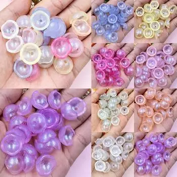 Бусины в форме чаши ручной работы, разноцветные, модные, сделай сам, бусины, украшения, 100 шт., акриловые бусины фиолетовый