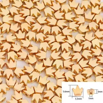 Бусины в форме сердца, популярные бусины-разделители, сделай сам, горячая Распродажа, ожерелье, высокое качество, звезда CCB, ручная работа, для изготовления ювелирных изделий, ювелирные аксессуары, 100 шт./лот, бусины Crown золотой