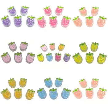 Бусины вишневые россыпью DIY ювелирный материал акриловое капельное масло креативная мода клубника 5 шт для изготовления ожерелья фруктовые подвески Strawberry жёлтый