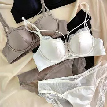 Бюстгальтер без косточек с тонкой чашкой и французской пряжкой спереди, сексуальный полый женский комплект нижнего белья, высококачественный кружевной бюстгальтер пуш-ап, дышащее комфортное нижнее белье 80B чёрный