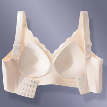 Бюстгальтер без стали, сексуальный большой размер, спортивное нижнее белье с бесшовной спиной, женское 75B шампанского