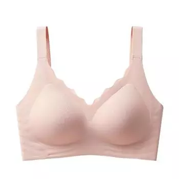 Бюстгальтер без страз сексуальный большой размер бесшовная спина спортивное нижнее белье женское летнее тонкое 75B шампанского