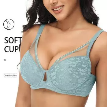 Бюстгальтер больших размеров для женщин Push Up на косточках, сексуальное кружевное белье, комфорт, тонкая чашка, бюстгальтер Femme Lingrie, чашка 34-44DD 34B чёрный