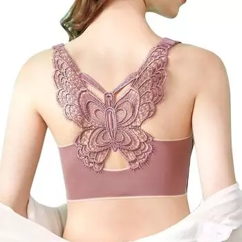 Бюстгальтер больших размеров Queenral, бесшовный бюстгальтер с пуш-ап, мягкий бюстгальтер, корректор осанки, бюстгальтер без косточек, с застежкой спереди, женское нижнее белье, топы с перекрестной спинкой