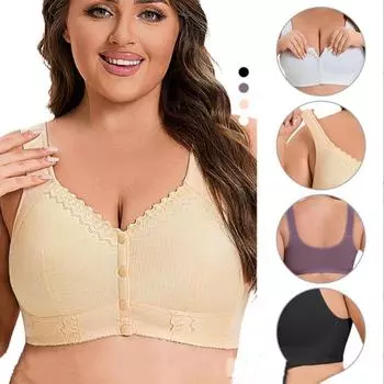 Бюстгальтер больших размеров с застежкой спереди, сексуальные бюстгальтеры, топы для женщин, дышащие, удобные, нижнее белье больших размеров, без стального кольца 95