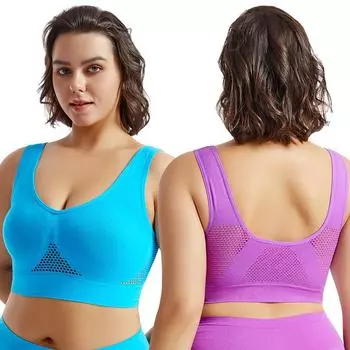 Бюстгальтер больших размеров, женское нижнее белье, сексуальный спортивный бюстгальтер для йоги с открытой спиной, топы с пуш-ап, мягкий бесшовный беспроводной спортивный бюстгальтер, женский 5XL S