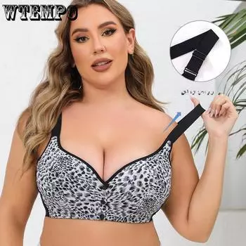 Бюстгальтер большого размера с леопардовым принтом, женский бюстгальтер на косточках, с пуговицами спереди, сексуальный бесшовный бюстгальтер 36/80B