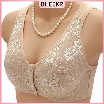 Бюстгальтер большого размера с пряжкой спереди без косточек, нижнее белье для людей среднего и пожилого возраста 38/85 розовый