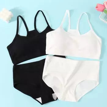 Бюстгальтер для девочек, хлопковое нижнее белье для подростков, тренировочный бюстгальтер, студенческий жилет для полового созревания, бюстгальтеры белый