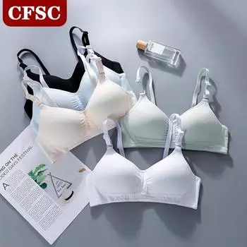 Бюстгальтер для девочек, хлопковый удобный неметаллический бюстгальтер с кольцом белого цвета, тонкий тонкий бюстгальтер для девочек 32/70AB белый