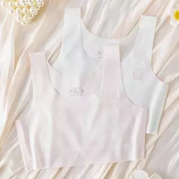 Бюстгальтер для девочек в период развития с широкими эластичными бретелями, бесшовный, с поддержкой и покрытием груди L розовый