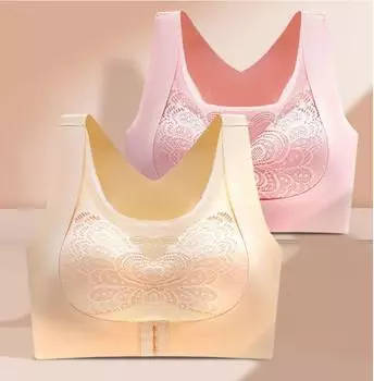 Бюстгальтер для йоги Бюстгальтеры с застежкой спереди для женщин Бюстгальтеры Push Up Беспроводной бюстгальтер Комфортный дышащий бюстгальтер Тонкие чашки Нижнее белье Большой размер Бюстгальтер Сексуальное женское белье L