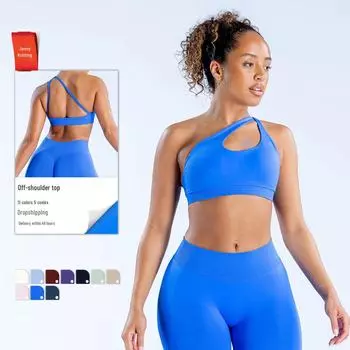 «Бюстгальтер для йоги Dfyne Seamless Oblique Shoulder — без этикетки, с открытой спиной, жилет для пилатеса» XL