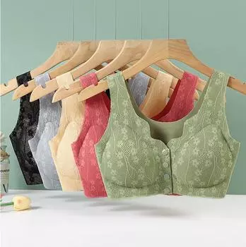 Бюстгальтер для пожилых матерей среднего возраста с открытой передней частью, бесшовный бюстгальтер с подкладкой под грудь, бюстгальтеры пуш-ап, нижнее белье с боковой частью груди, сексуальное женское белье L